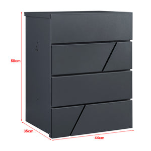 Briefkasten Søllerød 58x44x35cm Anthrazit [en.casa]