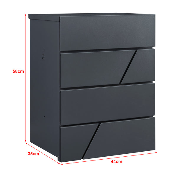 Briefkasten Søllerød 58x44x35cm Anthrazit [en.casa]