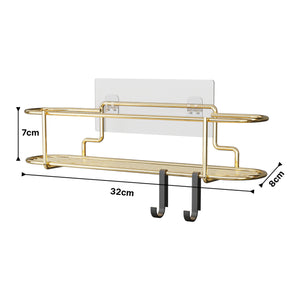 Gewürzregal Naantali mit 2 Haken Goldfarben [en.casa]