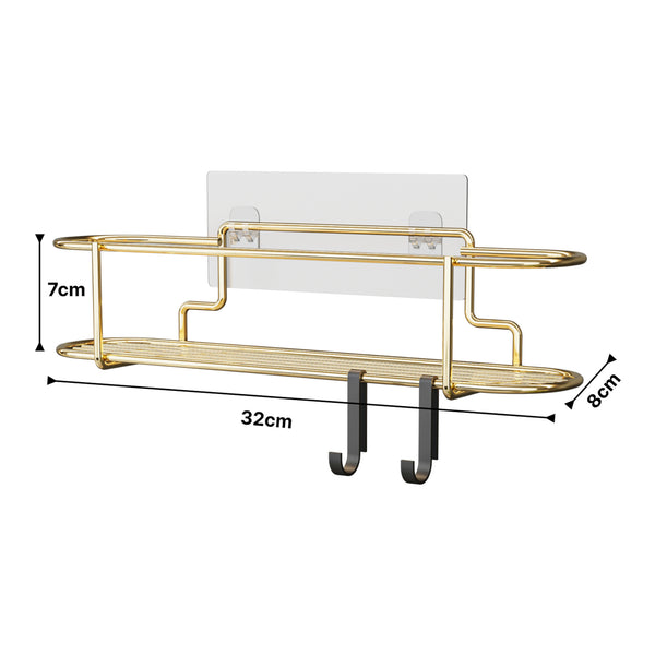 Gewürzregal Naantali mit 2 Haken Goldfarben [en.casa]