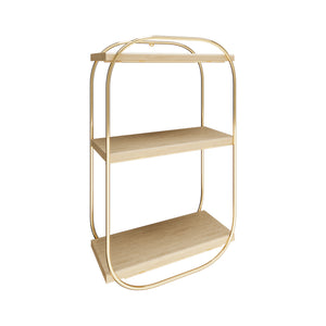 Wandregal Parkano 47x28x14 cm Goldfarben [en.casa]