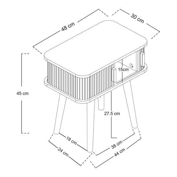 Nachttisch Nordkapp mit 2 Türen [en.casa]
