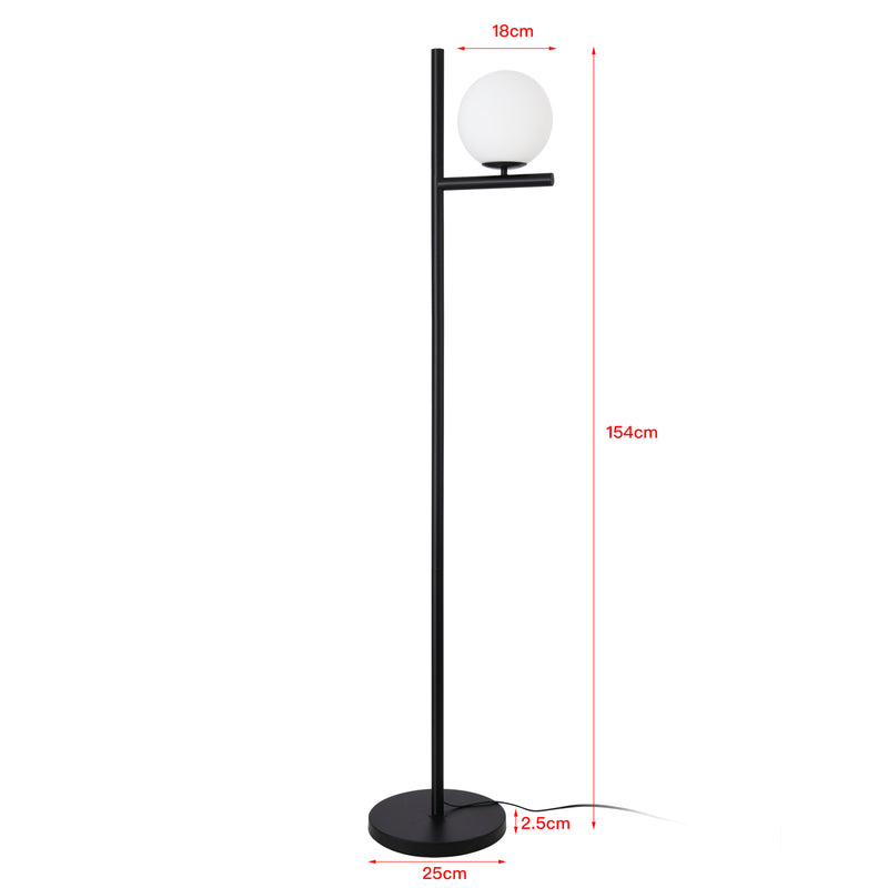 Maßskizze Stehlampe Aberdaron Schwarz / Weiß [lux.pro]