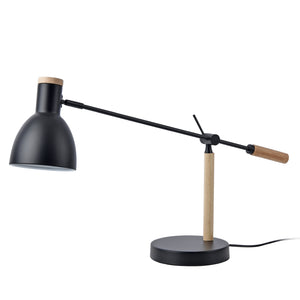 Tischleuchte Watford Schwarz / Holzfarben [lux.pro]