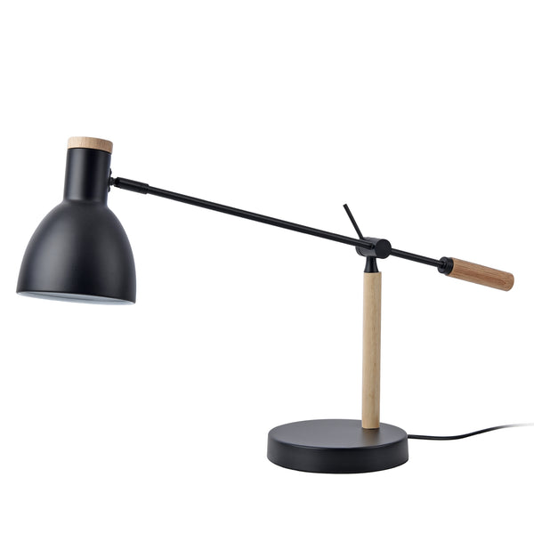 Tischleuchte Watford Schwarz / Holzfarben [lux.pro]