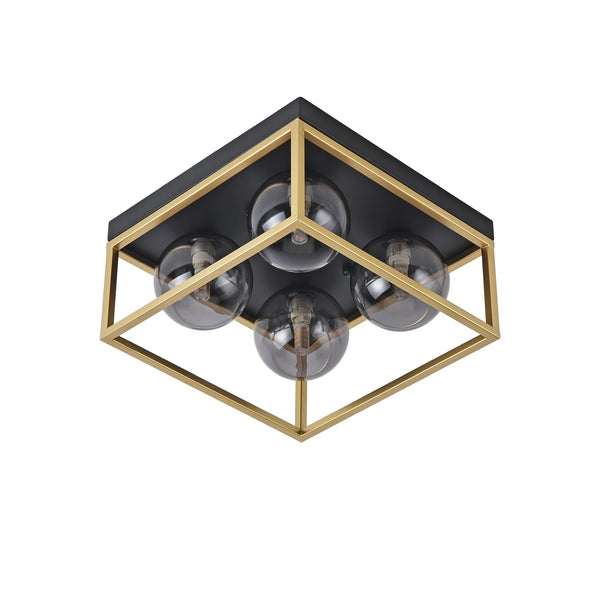 Deckenleuchte Widnes Schwarz / Goldfarben [lux.pro]