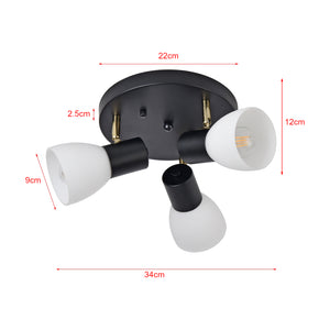 Deckenleuchte Abbey Schwarz / Weiß [lux.pro]