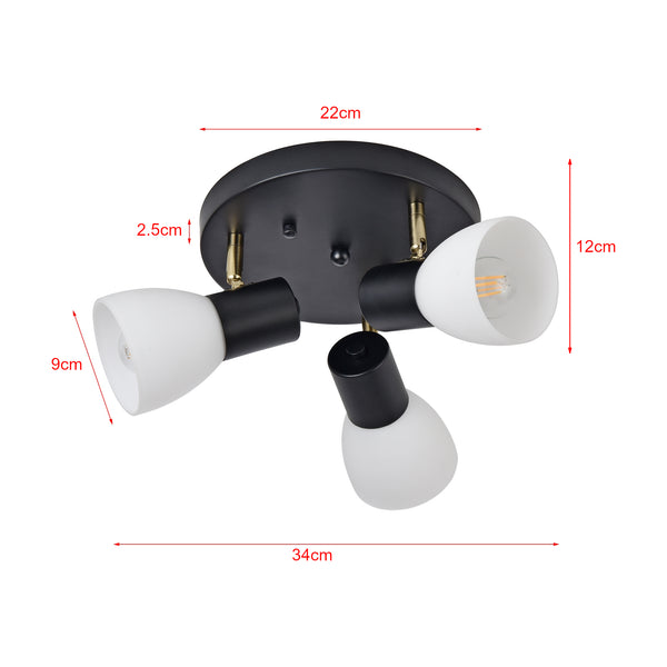 Deckenleuchte Abbey Schwarz / Weiß [lux.pro]