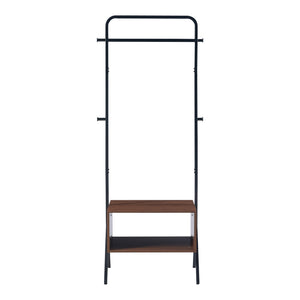 Garderobenständer Averøy 180x74x42cm Schwarz/Walnuss [en.casa]