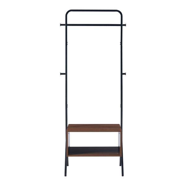 Garderobenständer Averøy 180x74x42cm Schwarz/Walnuss [en.casa]