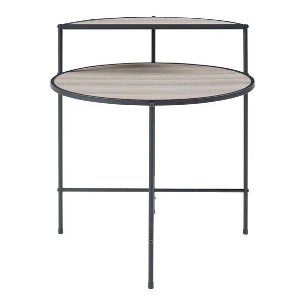 Beistelltisch Fyresdal Schwarz/Eiche-Optik [en.casa]