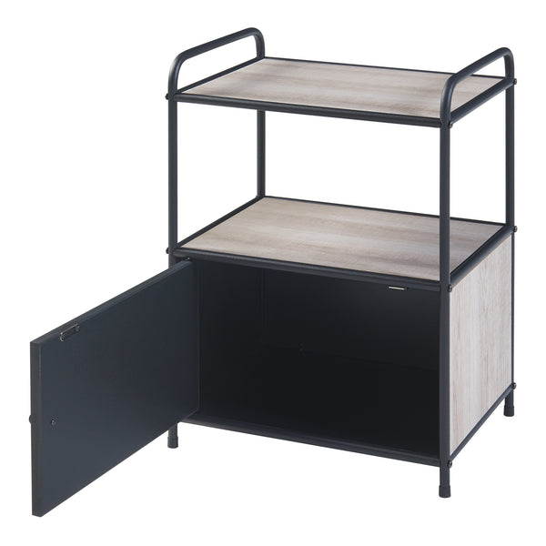 Beistelltisch Gulen Schwarz/Eiche-Optik [en.casa]