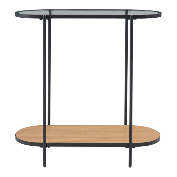 Konsolentisch Høyanger 80x80x30cm Schwarz/Eiche [en.casa]