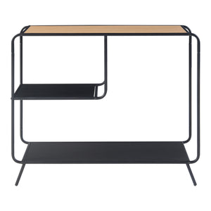 Konsolentisch Krødsherad 83x102x36cm Schwarz/Eiche [en.casa]