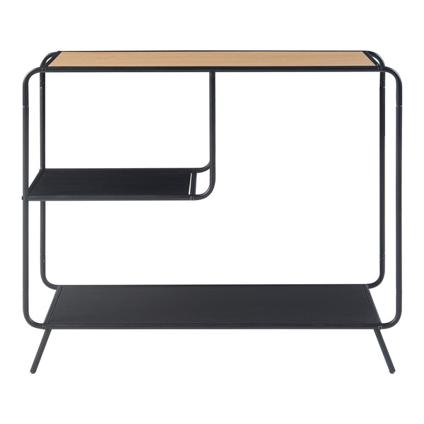 Konsolentisch Krødsherad 83x102x36cm Schwarz/Eiche [en.casa]