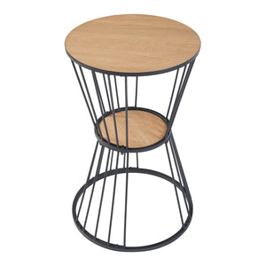 Beistelltisch Fossbergom Schwarz/Eiche-Optik [en.casa]