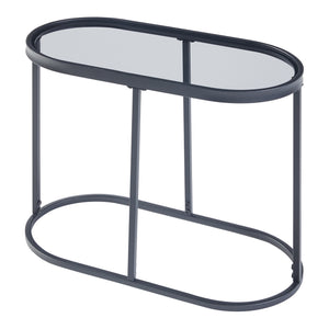 Beistelltisch Luleå mit Glasplatte Schwarz [en.casa]