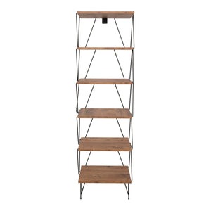 Standregal Boden 164x46x30 cm Schwarz/Holzoptik [en.casa]