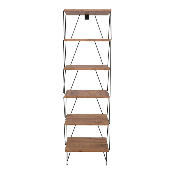 Standregal Boden 164x46x30 cm Schwarz/Holzoptik [en.casa]