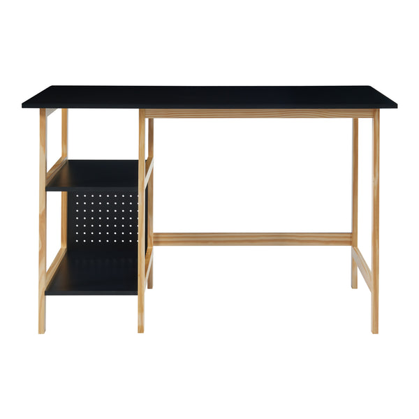 Schreibtisch Dønna 120x60x75cm Schwarz/Holzfarben [en.casa]