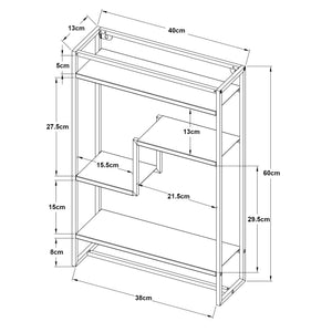 Wandregal Uurainen 60x40x13 cm Schwarz [en.casa]