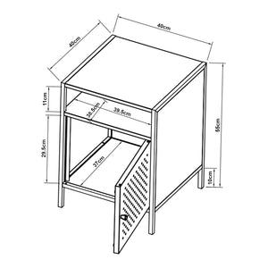 Nachtschrank Janakkala 55x40x40 cm Stahl Schwarz [en.casa]