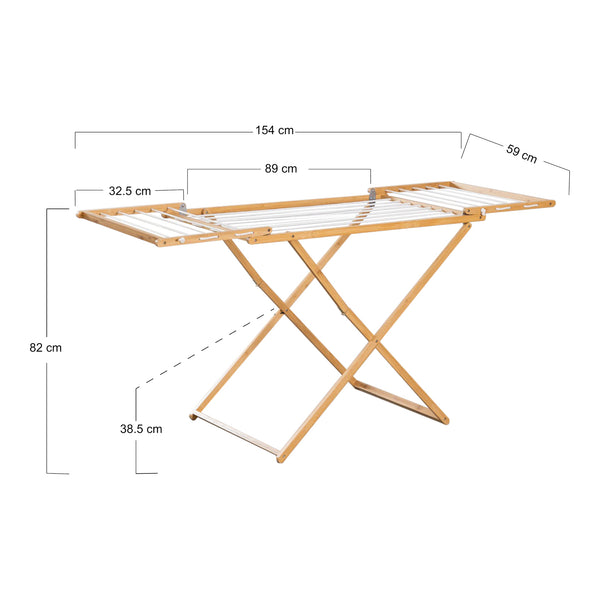 Klappbarer Wäscheständer Fakala 154x59x82 cm Bambus [en.casa]