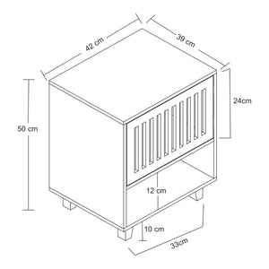 Nachttisch Ypäjä 50x42x39cm Bambus [en.casa]