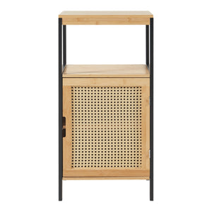 Badschrank Tervola 80x40x35cm Bambus Schwarz [en.casa]