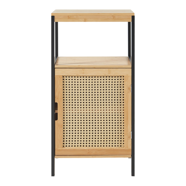 Badschrank Tervola 80x40x35cm Bambus Schwarz [en.casa]