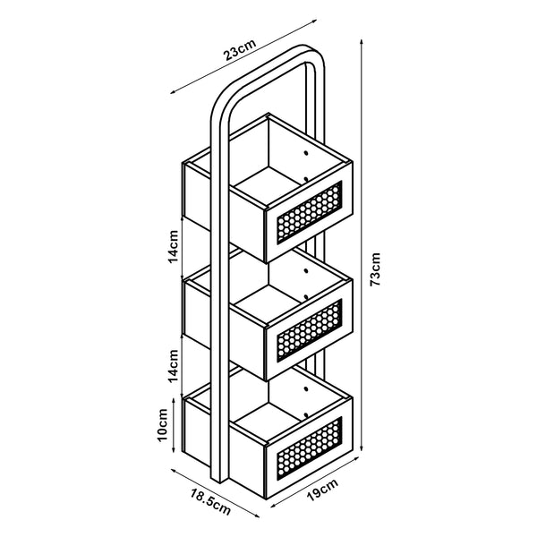 Badezimmerregal Tervola 73x23x19 cm Schwarz/Bambus [en.casa]