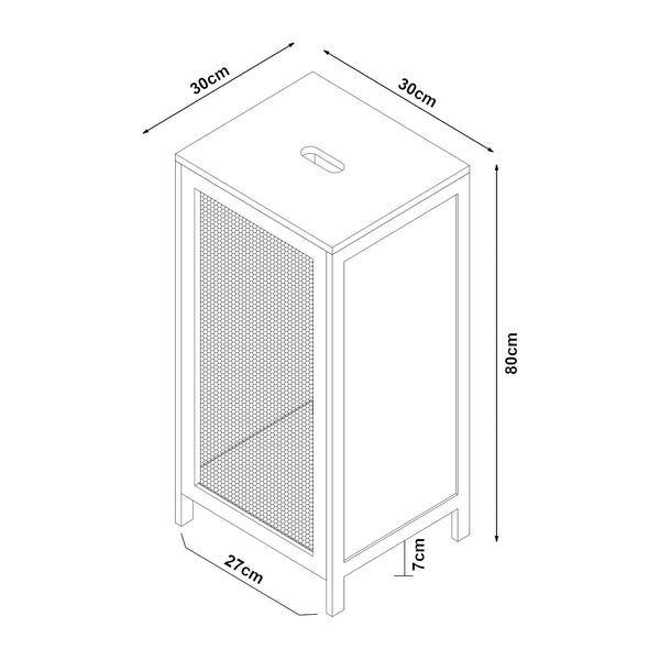 Wäschekorb Tervola 51 L Schwarz/Bambus [en.casa]