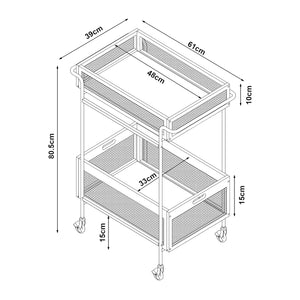 Servierwagen Tervola 81x61x39 cm Rattanoptik [en.casa]