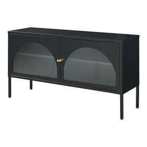 Fernsehschrank Karlskrona 115x35x64 cm Schwarz, matt [en.casa]