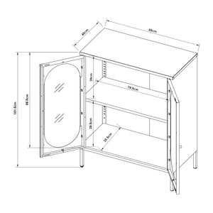 Sideboard Karlskrona 102x80x40 cm Schwarz, matt [en.casa]