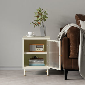 Beistellschrank Lindau 56x40x40 cm Cremeweiß [en.casa]