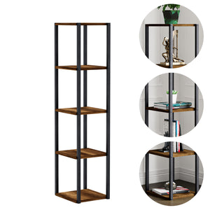 Standregal Uusikaupunki Walnuss-Optik/Schwarz [en.casa]