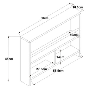 Wandregal Piteå 60x10,5x45cm Weiß [en.casa]