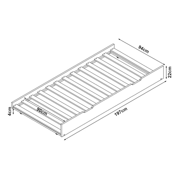 Bettauszug Ydre 197x94x22 cm Weiß [en.casa]