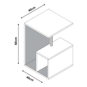 Beistelltisch mit Kratzsäule Masfjorden Weiß [en.casa]