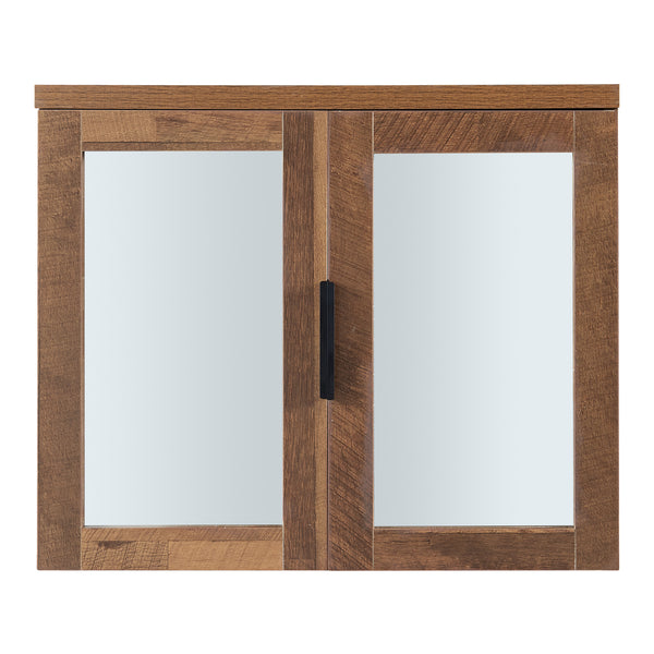 Spiegelschrank Namsskogan 50x60x15cm Walnussoptik [en.casa]