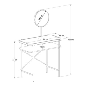 Schminktisch Hjelmeland mit Spiegel 129x80x44 cm Schwarz [en.casa]