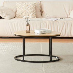 Satztisch Niederlande 2er Set Schwarz/Eiche [en.casa]