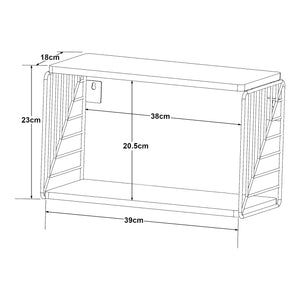 Wandregal Moss 39x18x23 cm Schwarz/Weiß [en.casa]
