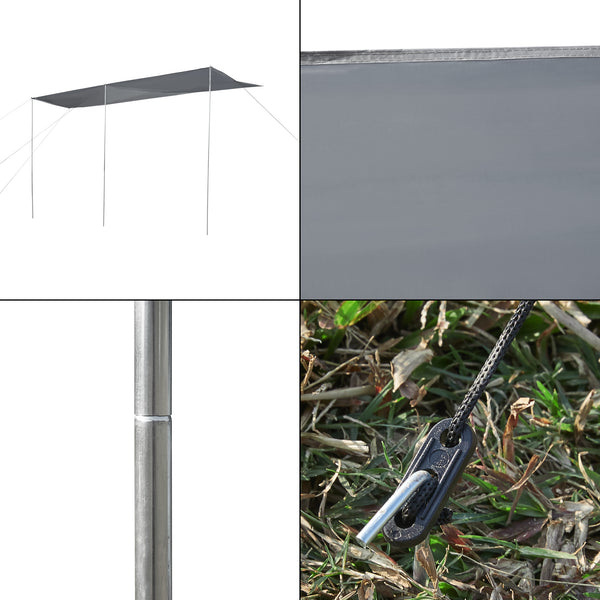 Wohnwagen-Vordach Beuningen 400x240x235 cm Grau [pro.tec]