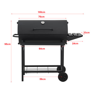 Grillwagen Armento 95x108x61cm Schwarz [casa.pro]