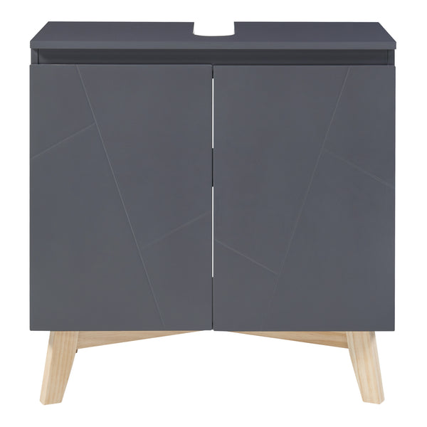 Waschbeckenunterschrank Overath 60x60x30cm Grau [en.casa]