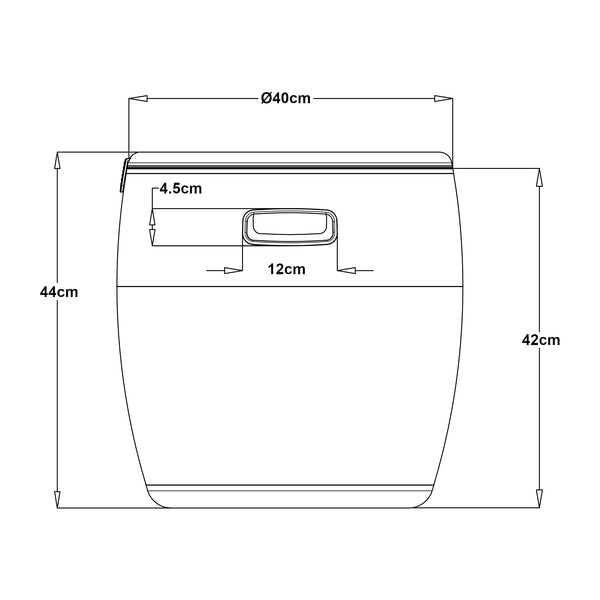 Kühlbox-Hocker Avetrana 44xØ40 cm Hellbraun [casa.pro]