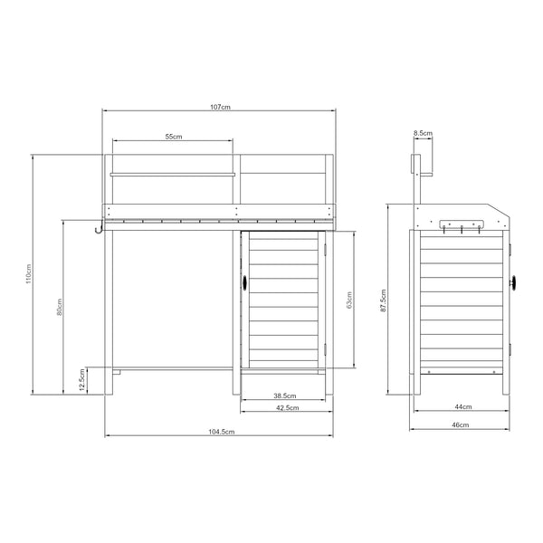 Pflanztisch Alessano Tannenholz [casa.pro]