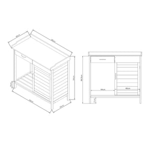 Pflanztisch Aliano Tannenholz Grau [casa.pro]